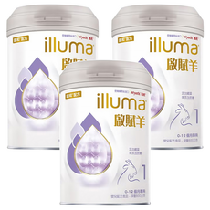 illuma 啟賦 羊嬰兒配方奶粉 1號 0~12個月, 800g, 1入, 3罐