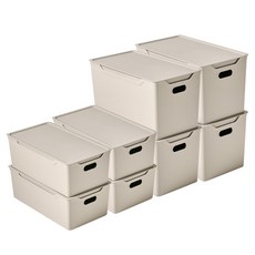 EASY&FREE Cozy生活箱收納箱 小 2個+中 2個組, 木灰, 2組