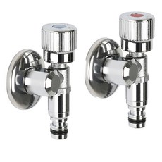 DOOJIN 超薄洗衣機L型水龍頭 熱水 + 冷水 金屬接頭套組 DF70M, 1組