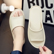 真皮頭層牛皮顆粒氣墊防滑室內拖 LS16, 米白, 1雙