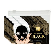 MOMUS 活性碳雙導黑面膜, 吸附毛孔多餘油脂及髒污, 修護緊緻毛孔, 淨白保濕, 彈性緊緻 (Set 12片), 1包