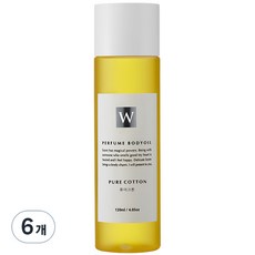 화이트센트 향기좋은 모이스처 마사지 바디오일 퓨어코튼, 120ml, 6개