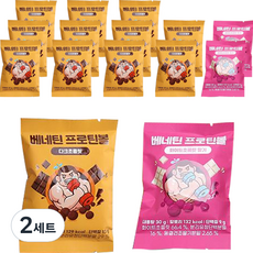 베네틴 프로틴 초코볼 다크초콜릿 30g x 12p + 화이트초콜릿 딸기 30g x 3p 세트, 450g, 2세트