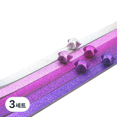 Misoroun 活動用雙面星星折紙 多用途紙 閃亮紫色漸層 520張套組, 3套, 5色