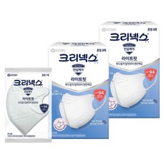 크리넥스 유한킴벌리 라이트핏 마스크 KF94 중형, 8개입, 2개, 화이트