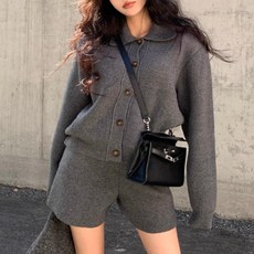 어썸풀 여성용 뮤빈 니트 투피스 세트 A25FTPS072105