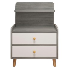 291-HY床頭櫃雙抽 40 x 34 x 70cm 6kg, 莫蘭迪灰色, 1個