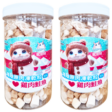 海陸原肉凍乾粒 雞肉鮭魚 18週以上幼貓、成貓及老貓適用, 85g, 2罐