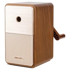 得力 5段式調節旋轉削鉛筆機, 合金鋼滾刀, 筆尖粗細可調, 適用於黑鉛和彩鉛, 棕色, 1個