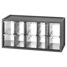 livinbox A9-510 小幫手零件分類箱（10抽）, 378 x 154 x 189mm, 黑色, 1個