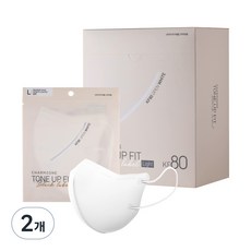 참존 톤업핏 블랙라벨 라이트 KF80 마스크 대형, 25개입, 2개, 오픈 화이트