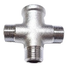 新多多小舖 全銅十字通水龍頭 可接沖洗器軟管 可活動螺帽, 1個