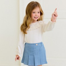 hejmini 女童飄逸蕾絲領T恤