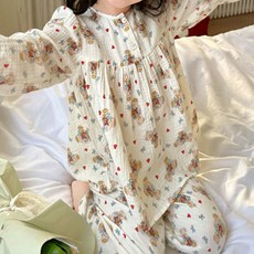 CITY COMPANY 小熊學生睡衣上下衣組