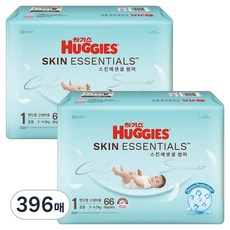 하기스 2026 스킨에센셜 썸머 밴드형 기저귀 남여공용, 396매, 1단계