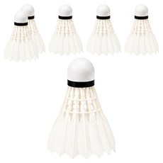 플레이픽 레저용 거위털 셔틀콕, White, 6개입, 1세트