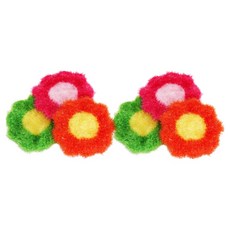 Poeta 柔軟花朵壓克力菜瓜布 粉紅色 2入 + 橘色 2入 + 綠色 2入 組, 1套