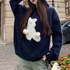 Awesomeful 女款 Fursin 小熊連帽針織衫 A25FKN072120
