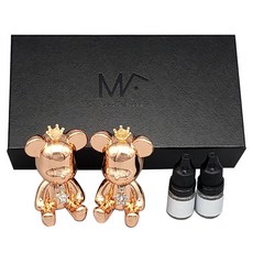 엠퓨처 크롬베어 차량용 방향제 로즈골드 + 클린코튼오일 5ml 2p 세트, 1개, 클린코튼