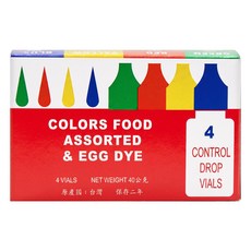 四色水 FOOD COLORS 4 4瓶, 40ml, 1盒