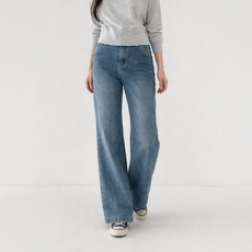 Lalaon 女款 長版/基本/短版 3段式日常直筒寬版牛仔褲 25TSP3374