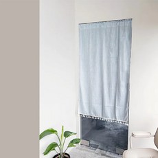 日系棉麻門簾 單開, Baby藍
