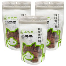 萬味軒 辣味素竹腸 香辣夠味 Q彈有嚼勁 非基因改造大豆蛋白 素食, 3包, 150g