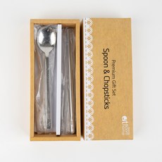 Bloom at home 雷射雕刻不鏽鋼餐具組 10件組, 1套, 勺子 10p + 筷子 10p