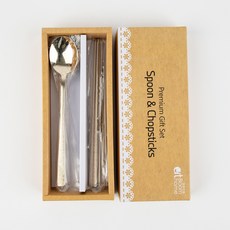 Bloom at home 刻字湯匙 10入+筷子 10雙, 1套, 湯匙 10p + 筷子 10雙 + 套組盒