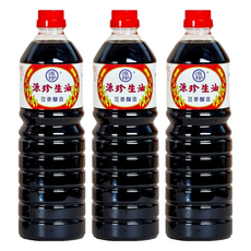 源珍 生油, 豆麥釀造，香氣十足，適用於煎、滷、爆、炒、醃等烹飪方式, 1L, 3瓶