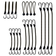 NASKAPI 鉤環式彈力繩 5種 20入套組, 黑色