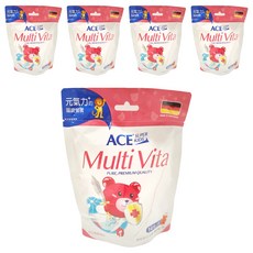 ACE SUPER KIDS 綜合維他命軟糖, 德國進口, 10種維生素, 14顆/袋, 2.8g, 5包