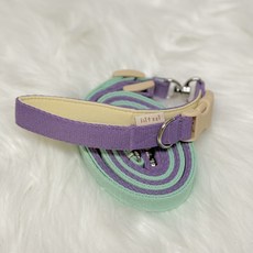 hitzzi 狗狗防纏繞手柄緩衝雙頭牽繩, 1個, 薄荷紫色