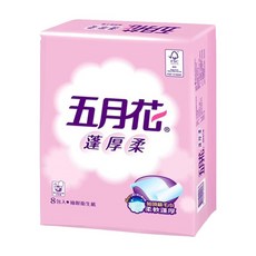 五月花 蓬厚柔頂級抽取衛生紙, 100張, 8包, 1袋