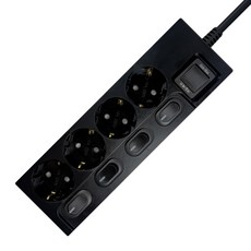 One Stop 省電獨立開關電源延長線 4孔 16A, 1個, 全黑色, 3m