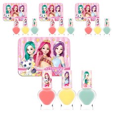 Little Bling 珠珠的秘密之星星女神兒童指甲油 3件組, 奶油綠色+奶油粉色+奶油黃色, 4組