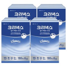 크리넥스 밀크 에센스 로션 천연펄프 미용티슈 2겹, 180매, 24개