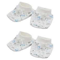 KU.KU Duckbill 酷咕鴨 竹纖有機棉幸福啾啾護腳套 (顏色: 粉色/仙人掌), 10 x 8 cm, 塵霧藍森, 2雙