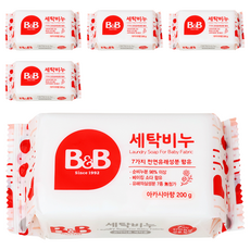 B&B 孩童衣物洗衣皂 刺槐香, 200g, 5塊