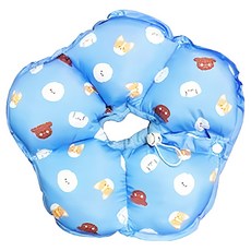 Mon bebe 夢貝貝 太陽花舒適防水頭套 脖圍26-30cm, M, 動物藍, 1個