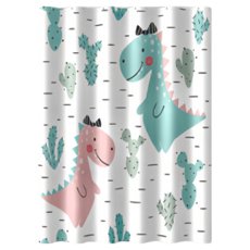 創意浴簾 Y087款 附掛鉤, 180 x 200cm, 玩趣恐龍, 1個