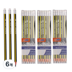 SKYGLORY 三角橡皮擦鉛筆 HB SG-204 12入, 混色, 6個