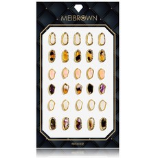 MEIBROWN 橢圓形珍珠母指甲貼 P026, 混色, 1個
