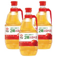 백설 2배 사과식초, 1.8L, 3개