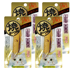 INABA CIAO 啾嚕 宗田鰹燒魚柳條 貓零食 YK-05, 真高湯風味, 日本國產品, 綠茶消臭成分配合, 土佐清水港直送, 18g, 4包