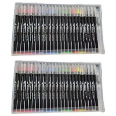 MaDaKkuMi 彩色水彩毛筆 24色+水筆1支, 2套