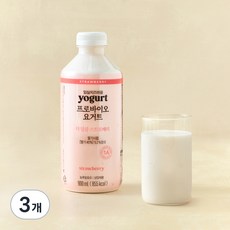 숲골 임실치즈마을 프로바이오 요거트 딸기, 900ml, 1개입, 3개