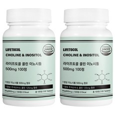 라이프토콜 콜린 이노시톨 500mg, 100정, 2개