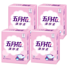 五月花 蓬厚柔頂級抽取衛生紙, 100張, 8包, 4袋