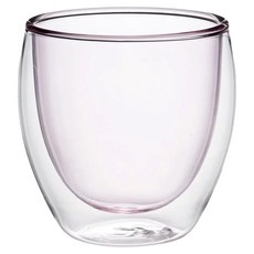 Caldo 卡朵生活 蛋形雙色隔熱玻璃杯 L-LAM205PK, 粉色, 1個